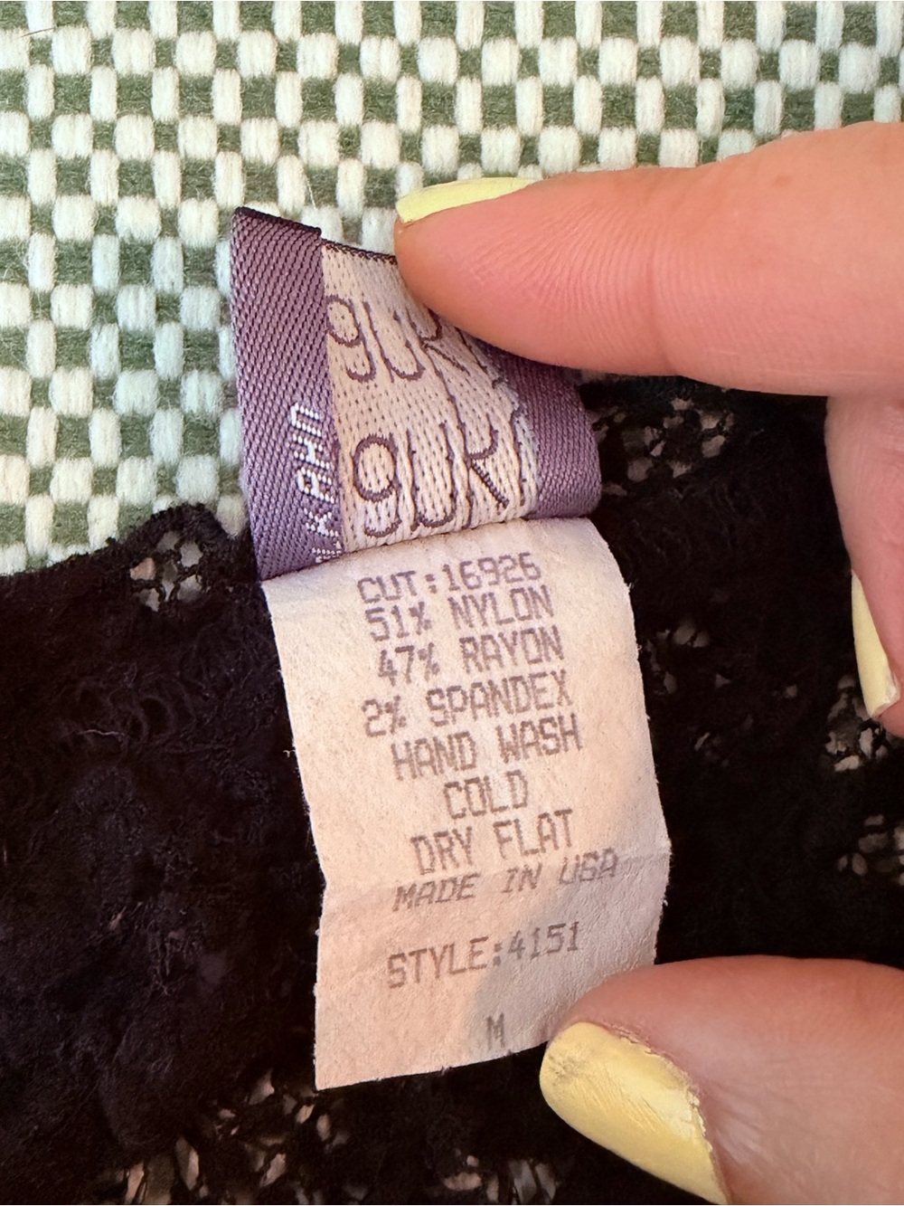 Y2K Hanky Panky Stretchy Black Lace Scoop Neck Top Size M #141 - Picture 9 of 11